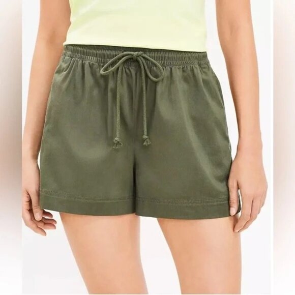 Lou & Grey Olive Noir Drawstring Shorts - Picture 1 of 4